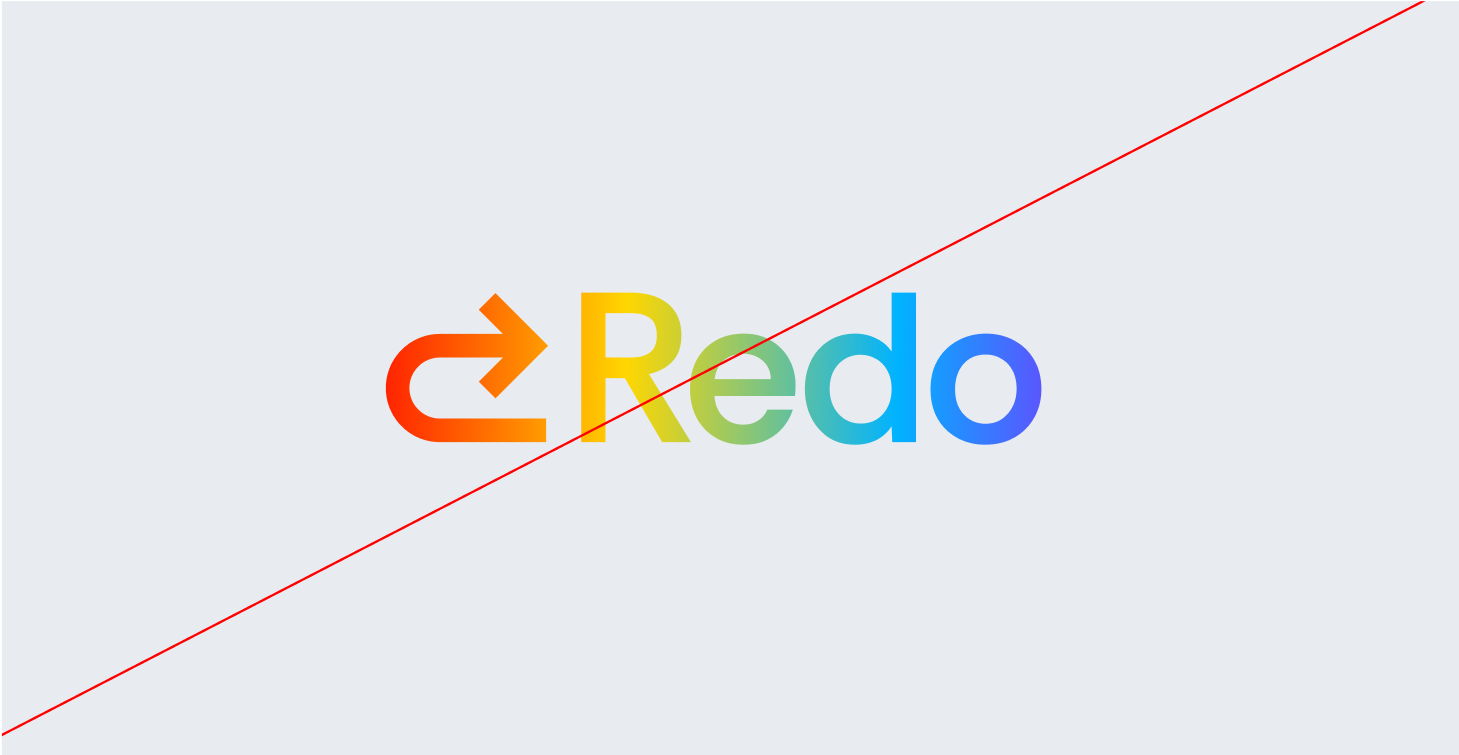 an image of the brand logo incorrectly using gradients